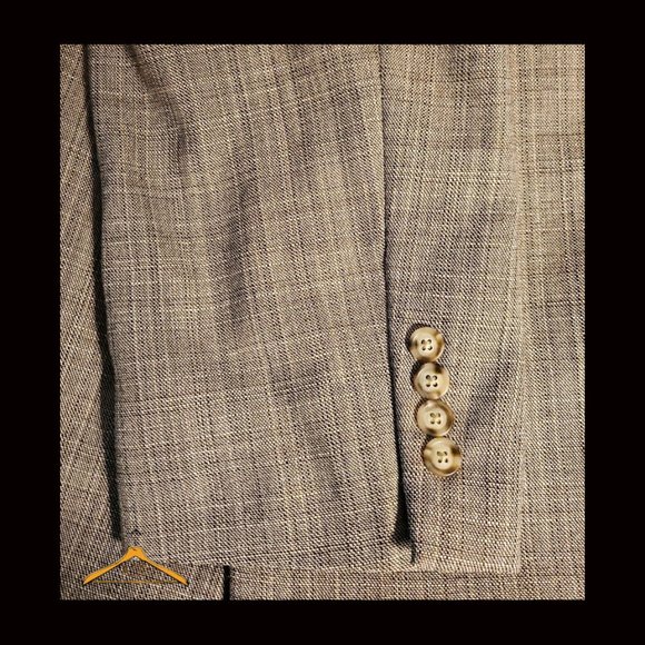 Jos. A. Bank Sport Coat: 48S, 100% Wool,Tan/Brown Plaid, EUC - Picture 5 of 12